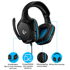 Logitech G432 7.1 kabelgebundenes Surround Sound Gaming Headset schwarz