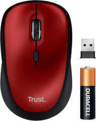 Trust Yvi+ Stille Draadloze Muis - 1600 DPI - Rood