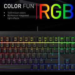 CHERRY MX 2.0S, mechanisch gamingtoetsenbord met RGB-verlichting, Duits indeling (QWERTZ), bedraad, ontworpen in Duitsland, Originele MX BLACK-schakelaars, zwart