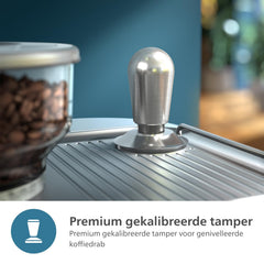 PHILIPS Barista Brew Semi Automatische Espressomachine - Enkele & Dubbele Espresso + Americano-knop, 280g Dual Bean Container, Gekalibreerd Tamponeren, Metalen Cappuccino (PSA3228/41)