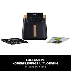 Ninja Airfryer MAX PRO, 6.2L, Gebruikt Geen Olie, Grote Vierkante Enkele Lade, Braden, Bakken, Airfryen, Gezinsformaat, Antiaanbaklaag, Vaatwasmachinebestendig Mandje en Crisperplaat, AF180EUCP