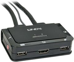 LINDY 42340 HDMI KVM Switch - 2 Poorts - 4K 60Hz - USB 2.0 & Audio