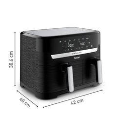 Tefal EY9018 Easy Fry Dual 8.3L XXL heteluchtfriteuse met dubbele lades, complete gezinsmaaltijd, energiebesparing, 7 automatische kookprogramma's, eindeloze recepten, speciale app