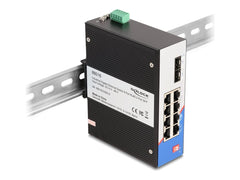 DeLOCK Industrial Gigabit Ethernet Switch 8 Port RJ45 2 Port SFP for DIN rail