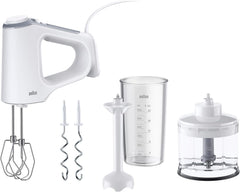 Braun MultiMix 3 - Hand Mixer met 4 Accessoires, 550W, Wit