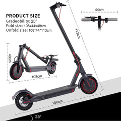 8,5 inch elektrische step met app-functie, met telefoonhouder en diefstalbeveiliging, opvouwbare step, 25-30 km bereik, Li-ion accu, max. belasting 120 kg