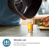 Philips Airfryer 3000-Serie 6.2L - 16-in-1 Airfryer, RapidAir Plus-technologie, Kookvenster, Tot 90% Minder vet*, HomeID App, Snel en eenvoudig schoonmaken, Zwarte behuizing/Zwarte greep (NA330/00)
