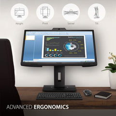 Viewsonic VG2440V 60,5 cm (24 inch) kantoormonitor (Full-HD, IPS-paneel, HDMI, DP, USB 3.2 Hub, webcam met microfoon, in hoogte verstelbaar, luidspreker, Eye-Care, 4 jaar omruilservice) zwart