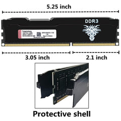 DDR3 16GB Kit (8GBx2) Desktop RAM 1600MHz PC3-12800 UDIMM Non-ECC Unbuffered 1.5V 2Rx8 Dual Rank 240 Pin CL11 PC Geheugen Computer Memory Upgrade Geheugenmodule (Zwart)