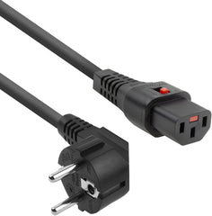 ACT C13 IEC Lock bus naar CEE 7/7 stekker netsnoer, 5 m zwart - AK5220