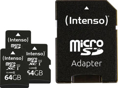 Intenso Premium microSDXC 64GB Geheugenkaart - Klasse 10 UHS-I (3-Pack)