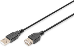 DIGITUS USB 2.0 Verlengkabel - USB-A Male naar Female - 1,8 meter - Zwart