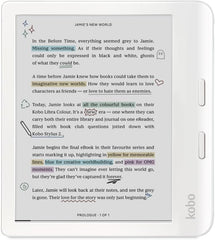 Kobo Libra Colour | Lector de boeken in kleur | 7" niet-spiegelend E Ink Kaleido™ 3-kleurenscherm | Optie voor donkere modus | Audioboeken | Waterdicht | Wit