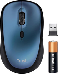 Trust Yvi+ Stille Draadloze Muis, Links- en Rechtshandig Gebruik, Blauw