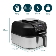 Princess Airfryer Grill, receptenboek en temperatuursensor, max. 265 °C, 4 programma's, 5,6 l, 1760 W
