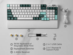 RK ROYAL KLUDGE RK96 RGB Limited Ed, 90% 96 Toetsen Draadloze Triple Mode Bluetooth 5.0/2.4G/USB-C Hot Swappable Mechanisch Toetsenbord w/Software Ondersteuning & Massieve Batterij, RK Geel