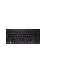 CHERRY KW 9200 MINI, compact toetsenbord voor meerdere apparaten voor maximaal 4 apparaten, Belgische indeling (AZERTY), verbinding via Bluetooth, draadloos of kabel, Zwart