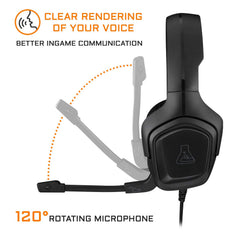 The G-LAB Korp COBALT Gaming Headset - Microfoon Stereo Hoofdtelefoon, Ultralicht, Basgitaar Headset - Microfoon 3,5 mm-Aansluiting voor PC PS4 PS5 Xbox One Mac Nintendo Switch Tablet Smartphone (Zwart)