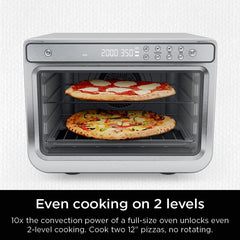 Ninja Prestige Smart XL 10 in 1 Air Fry Digital Convectie Broodrooster met luchtbraden, grillen, bakken, volledig grillen, pizza, toasten, bagel en opwarmen, 1800 watt, staal