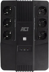 ACT Line Interactive UPS 600VA - met 6 geaarde stopcontacten AC2300