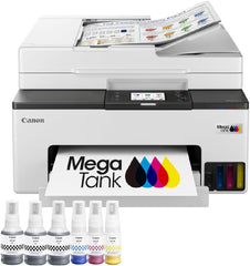 Canon Maxify GX2051 inkjetprinter 4-in-1 multifunctioneel apparaat DIN A4 (printer, scanner, kopieerapparaat, fax, ADF, 600x1200 DPI, WLAN, USB, duplexafdrukken, 250 vellen | Inclusief 6 x inktflessen