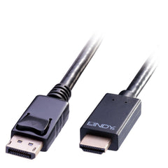 LINDY 36923 DisplayPort naar HDMI Kabel - 10.2 Gbps - 4K UHD - 3 meter - Zwart