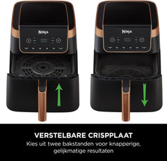 Ninja Airfryer MAX PRO, 6.2L, Gebruikt Geen Olie, Grote Vierkante Enkele Lade, Braden, Bakken, Airfryen, Gezinsformaat, Antiaanbaklaag, Vaatwasmachinebestendig Mandje en Crisperplaat, AF180EUCP
