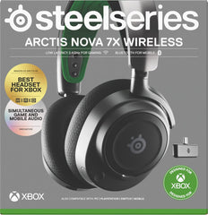 SteelSeries Arctis Nova 7X Wireless multiplatform gamingheadset- Neodymium magneet drivers- 2,4-GHz + combineerbare bluetooth- 38 uur USB-C-accu- ClearCast Gen2 AI-microfoon- PS5, PC,Switch,VR,mobiel