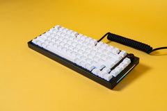 Glorious Gaming GMMK PRO 75% - Modulair mechanisch gamingtoetsenbord, TKL, 1,5 kg frame, aanpasbaar, Fox-switches, spiraalkabel, polssteun, witte PBT-toetsen, RGB, Amerikaanse QWERTY-indeling - Zwart