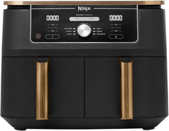 Ninja Foodi MAX Dual Zone Airfryer, Tang, 2 Laden, 9,5L, 6-in-1, Olievrij, Airfryen, Max Crisp, Braden, Bakken, Vaatwasmachinebestendige Manden, Anti-aanbaklaag, Koper/Zwart Amazon Exclusief AF400EUCP
