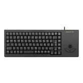 CHERRY XS Trackball-toetsenbord, internationale indeling, QWERTY-toetsenbord, bedraad toetsenbord, mechanisch toetsenbord, ML-mechanica, optische trackball met twee muisknoppen, zwart