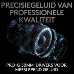 Logitech G PRO X Wireless LIGHTSPEED Gaming Headset met Blue VO!CE-microfoonfiltertechnologie, PRO-G-drivers van 50mm, DTS Headphone: X 2.0, 20+ Uur Batterij, PC, PS5, PS4 en Switch - Zwart