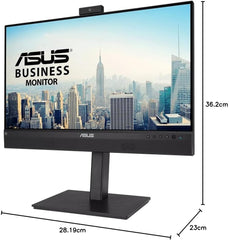 ASUS BE24ECSNK Video Conferencing Monitor – 24 inch (23.8 inch viewable), Full HD, IPS, Frameless, Full HD Webcam, Mic Array, AI Noise-canceling, Zoom Certified, Face Auto Exposure, USB-C Docking