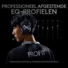 Logitech G PRO X Gaming Headset, Over-Ear hoofdtelefoon met Blue VO! CE-microfoon, bedraad, DTS-hoofdtelefoon: X 7.1 voor esportgaming, PRO-G 50 mm-luidsprekers, PC/PS/Xbox/Nintendo-schakelaar, zwart