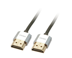 Lindy HDMI 2.0 Slim Kabel Chroom - 4K 60Hz 18Gbps - 0,5 meter