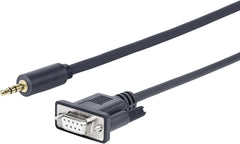 3.5MM - D-Sub9 M-F 25 Meter Puur Koper geleider, PROMJDSUB9-25 (Puur Koper geleider, ultra flexibel, 24AWG zware duty, dubbele afscherming, vergulde connector)