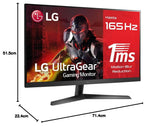 LG UltraGear™ 32GN50R-B Gaming PC Monitor 32" - VA paneel FHD resolutie (1920 x 1080), 5ms GtG 165Hz, Display HDR 10, DCI-P3 95%, AMD FreeSync Premium, compatibel met NVIDIA G-Sync, HDMI 2.0
