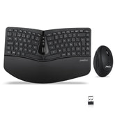 Perixx Periduo-606 Compact ergonomisch toetsenbord en draadloze verticale muis, verstelbare polssteun en low-profile toetsen, instelbare dpi, QWERTY Spaans