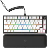 Glorious Gaming GMMK PRO 75% - Modulair mechanisch gamingtoetsenbord, TKL, 1,5 kg frame, aanpasbaar, Fox-switches, spiraalkabel, polssteun, witte PBT-toetsen, RGB, Amerikaanse QWERTY-indeling - Zwart