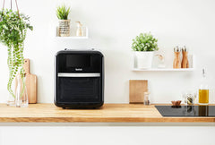 Tefal FW5018 Easy Fry Oven & Grill 9-in-1 heteluchtfriteuse, 11 liter voor 6 porties, 7 accessoires, 8 programma's, online recepten, timer, gezond koken, snel en energiezuinig, zwart