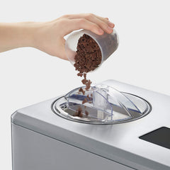 Severin EZ 7405 Ijsmachine met Yoghurtfunctie, Incl. Ijshouder (2L) en Receptenboek, Digitale Timer, Dekselopening, Zilver