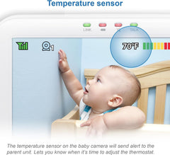 Vtech VM5254 Babyfoon met camera, 5 inch video babymonitor, lcd-kleurenscherm en nachtzichtfunctie, met intercomfunctie, slaapliedjes en nachtlampje