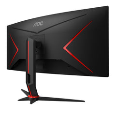 AOC CU34G2X/BK Gaming CU34G2X 86 cm (34 inch) gebogen monitor (QHD, HDMI, DisplayPort, Free-Sync, 1 ms responstijd, 144 Hz, 3440x1440) zwart/rood