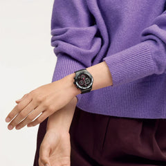 Swatch Horloge Irony Chrono YVB413 Magenta at Night, Zwart, Modern
