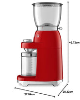 Smeg CGF01 Retro koffiemolen, roestvrij staal aluminium, rood