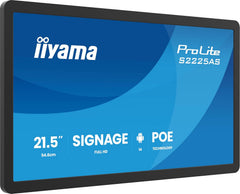 iiyama Prolite S2225AS-B1P Digitale Signage Display IPS LED Full HD USB-C Audio-Out USB2.0/3.2 RJ45 Android 14 OS iiSignage² WiFi Bluetooth PoE 24/7 3H Anti-Glare zwart
