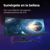 Lenovo Legion R34w-30-34 inch gebogen gaming monitor met Eyesafe (WQHD, VA, 180Hz, 0,5ms, HDMI+DP, kabel DP, AMD FreeSync, luidsprekers) kantelinstelling - zwart