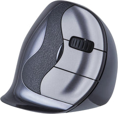 BakkerElkhuizen Evoluent D Wireless Large, Ergonomische Verticale Muis, Zwart/Donkergrijs/Zilver