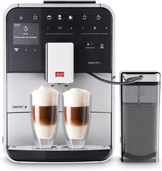 Melitta Caffeo Barista TS Smart F850-101 Volautomatische espressomachine met melkreservoir, Smartphone-bediening met Connect App, One Touch-functie, Pro Aqua filtertechnologie, Zilver