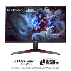 LG 24MP60G-B - UltraGear 24-inch Full HD-gamingmonitor, 75 Hz, 5 ms, 1000:1, 250 nit, NTCS 72%, 16:9, HDMI, DisplayPort, AMD FreeSync-technologie, universele connectiviteit, kleur zwart